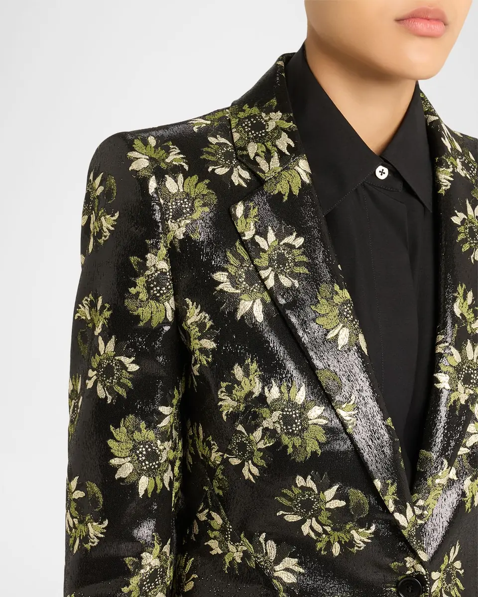 Alexander McQueen Lacquered Sunflower Single-Breasted Jacket | Thumbnail 5 Alexander McQueen Lacquered Sunflower Single-Breasted Jacket | Thumbnail 5