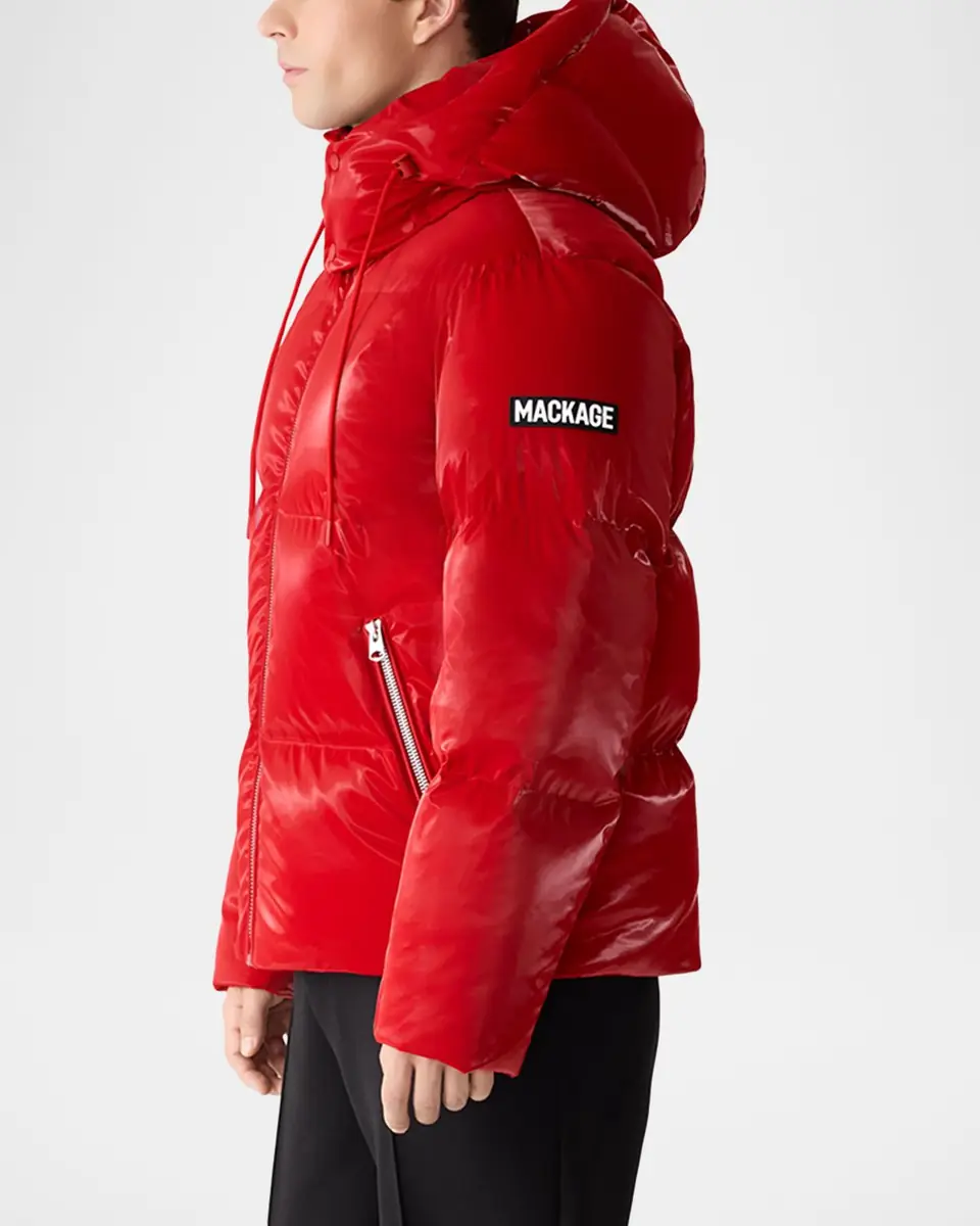 Mackage Men's Kent-Glo High-Gloss Hooded Down Jacket | Thumbnail 4 Mackage Men's Kent-Glo High-Gloss Hooded Down Jacket | Thumbnail 4