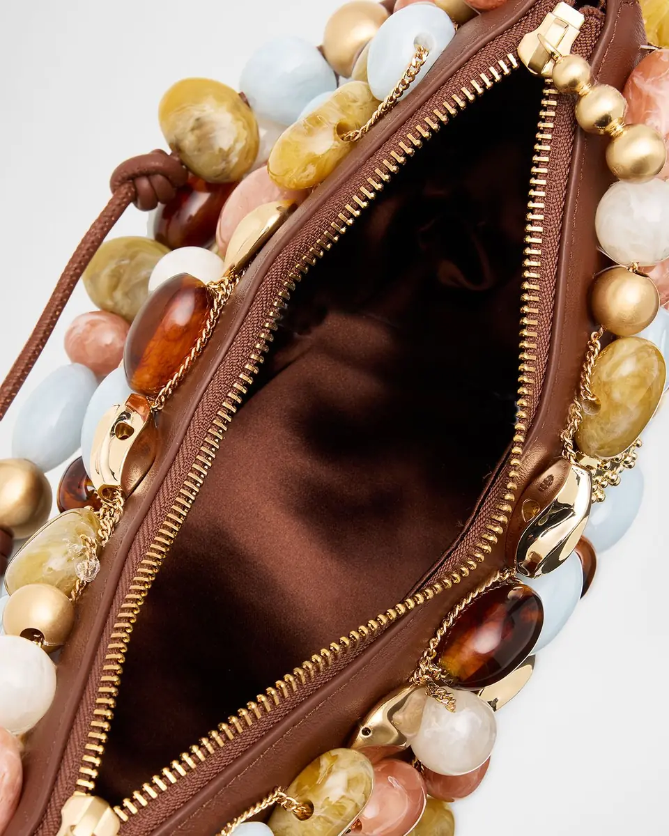 Cult Gaia Mercier Multicolor Stone Leather Shoulder Bag | Thumbnail 3 Cult Gaia Mercier Multicolor Stone Leather Shoulder Bag | Thumbnail 3