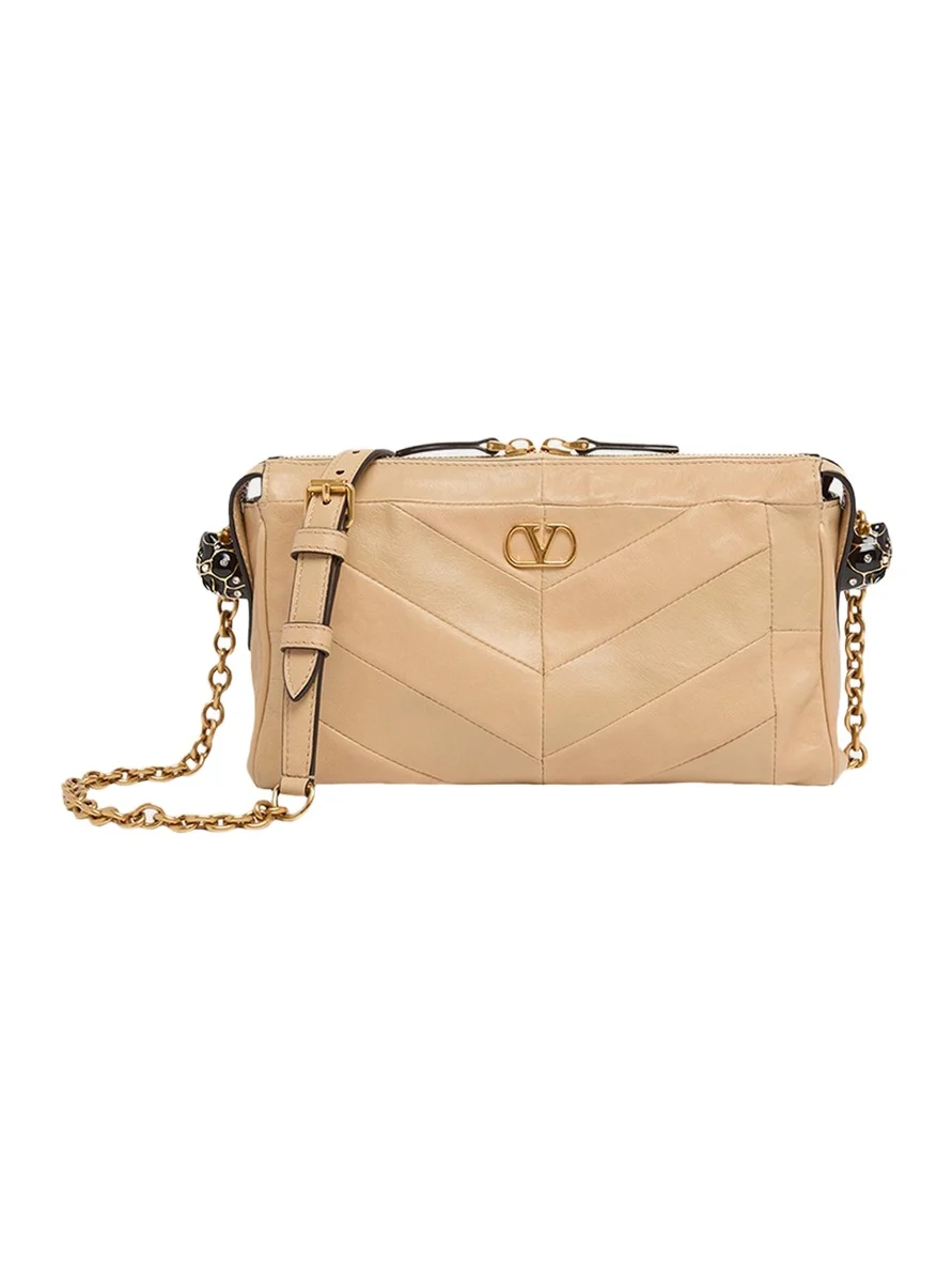 Small Chevron Patchwork Leather Shoulder Bag Small Chevron Patchwork Leather Shoulder Bag