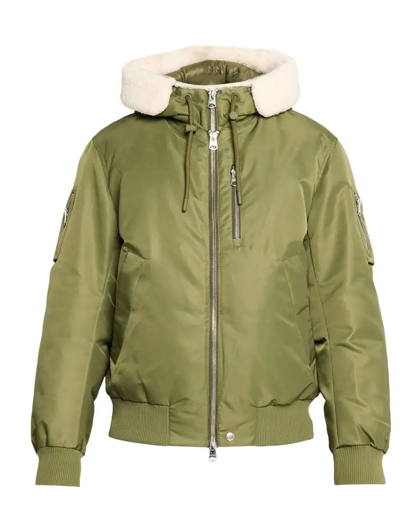 Mackage Men's August Bomber Jacket with Shearling-Trimmed Hood | Image 1 Mackage Men's August Bomber Jacket with Shearling-Trimmed Hood | Image 1