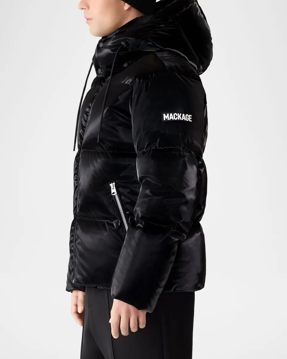 Mackage Men's Kent-Glo High-Gloss Hooded Down Jacket | Thumbnail 4 Mackage Men's Kent-Glo High-Gloss Hooded Down Jacket | Thumbnail 4