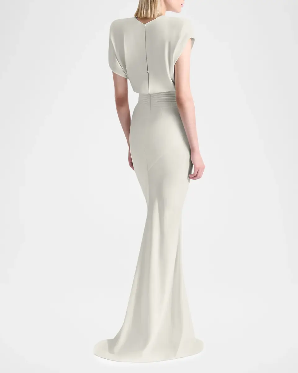 Zhivago Bond Draped Stretch Satin Mermaid Gown | Thumbnail 3 Zhivago Bond Draped Stretch Satin Mermaid Gown | Thumbnail 3