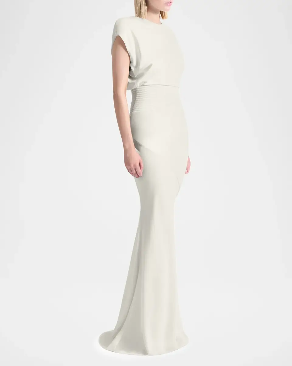 Zhivago Bond Draped Stretch Satin Mermaid Gown | Thumbnail 4 Zhivago Bond Draped Stretch Satin Mermaid Gown | Thumbnail 4