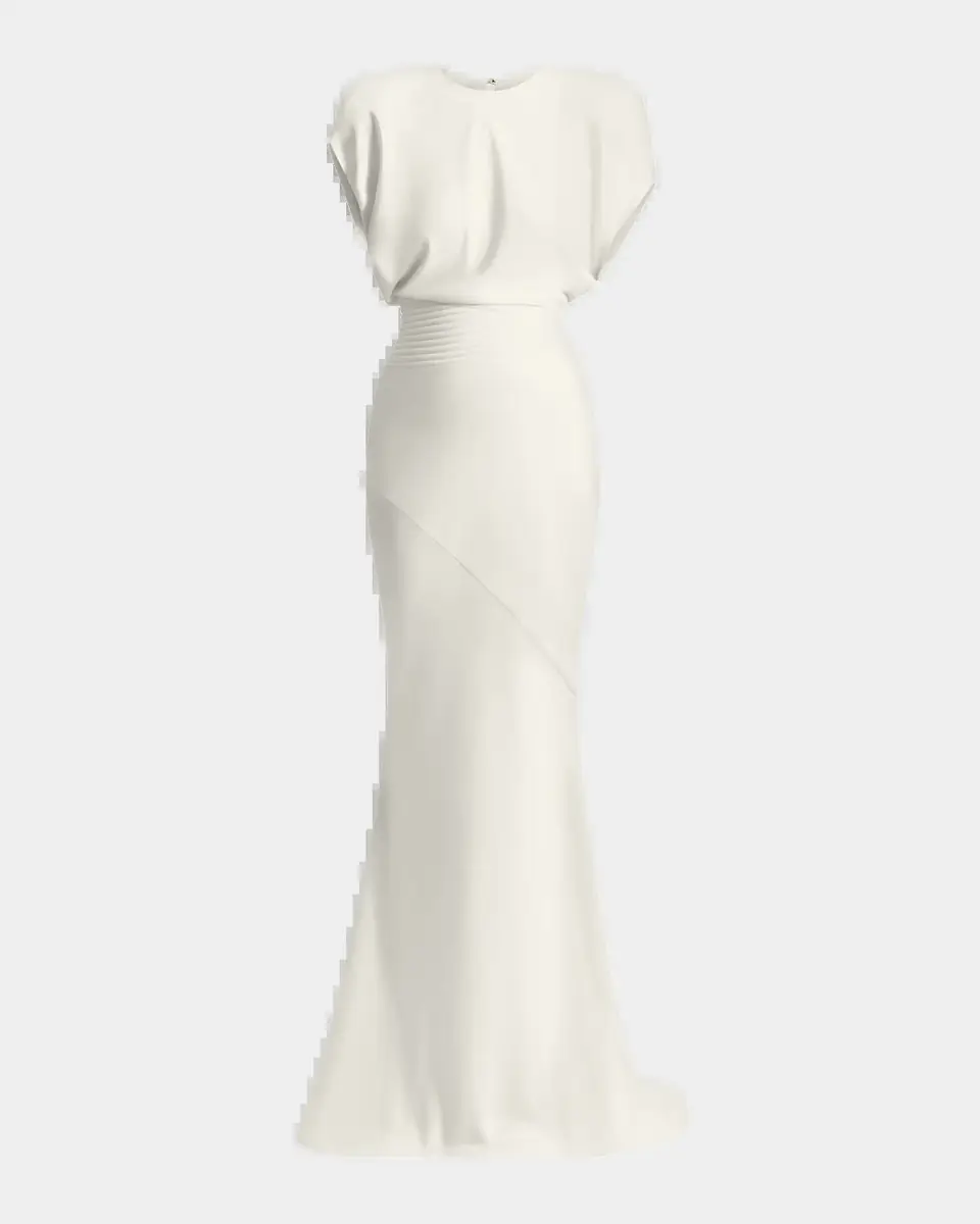 Zhivago Bond Draped Stretch Satin Mermaid Gown | Thumbnail 5 Zhivago Bond Draped Stretch Satin Mermaid Gown | Thumbnail 5
