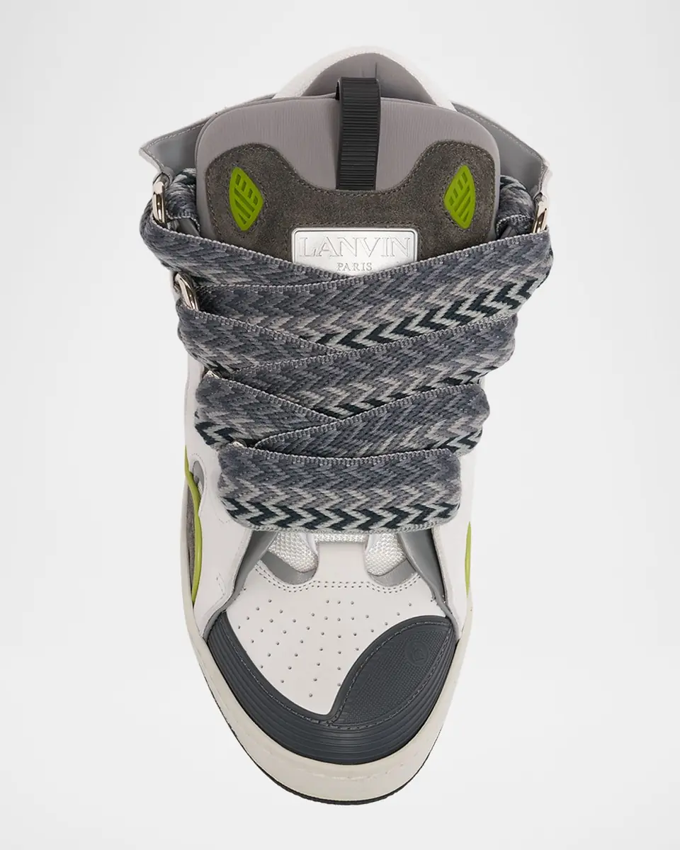 Lanvin Men's Curb Leather Skate Sneakers | Thumbnail 4 Lanvin Men's Curb Leather Skate Sneakers | Thumbnail 4