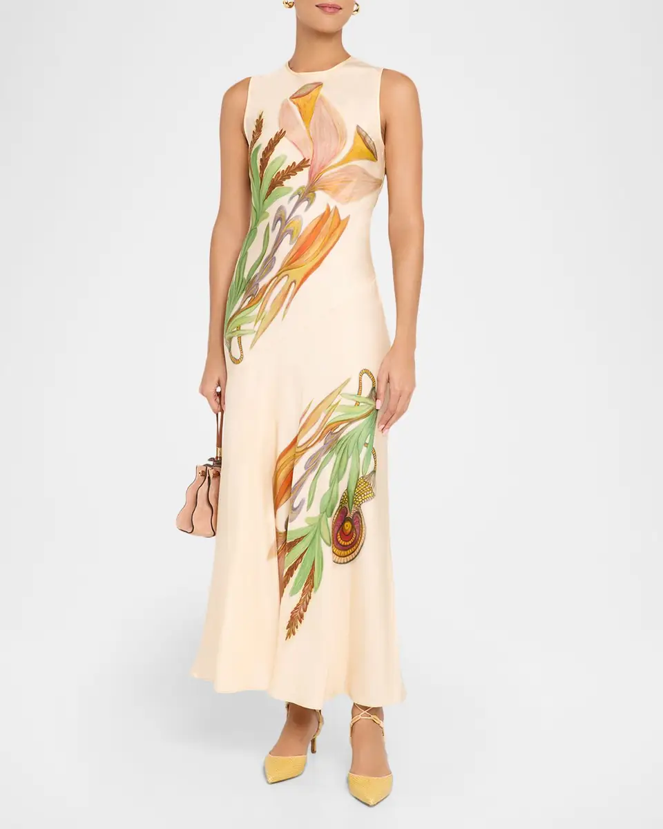 Ulla Johnson Gaea Printed Silk Midi Dress | Thumbnail 2 Ulla Johnson Gaea Printed Silk Midi Dress | Thumbnail 2