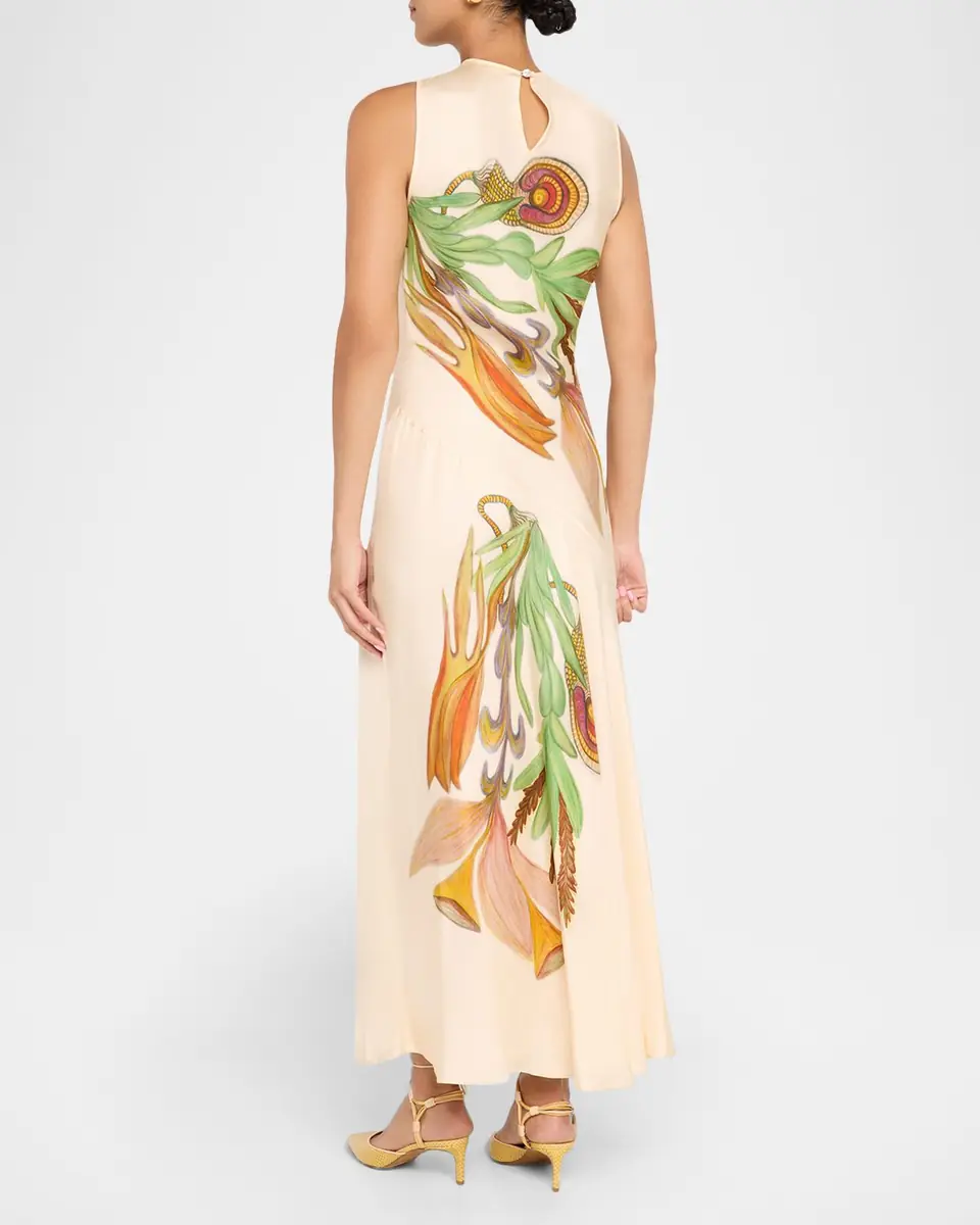 Ulla Johnson Gaea Printed Silk Midi Dress | Thumbnail 3 Ulla Johnson Gaea Printed Silk Midi Dress | Thumbnail 3