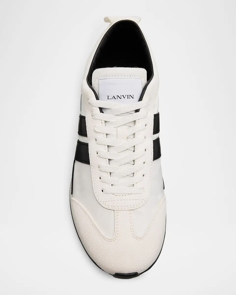Lanvin Men's Nylon & Suede Low-Top Sneakers | Thumbnail 4 Lanvin Men's Nylon & Suede Low-Top Sneakers | Thumbnail 4