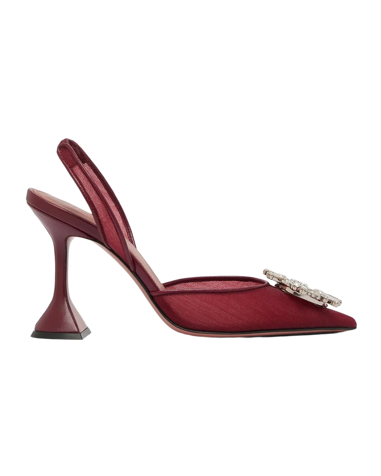 95mm Begum Mesh Crystal Slingback Pumps