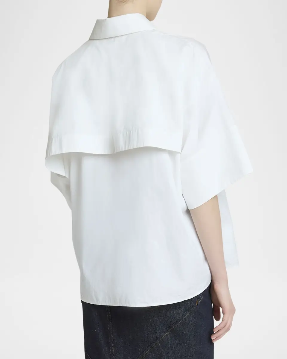 Givenchy Short-Sleeve Cotton Poplin Button-Down Shirt | Thumbnail 3