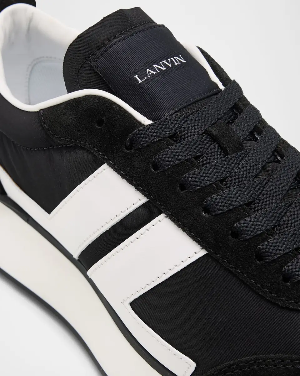 Lanvin Men's Nylon & Suede Low-Top Sneakers | Thumbnail 3 Lanvin Men's Nylon & Suede Low-Top Sneakers | Thumbnail 3