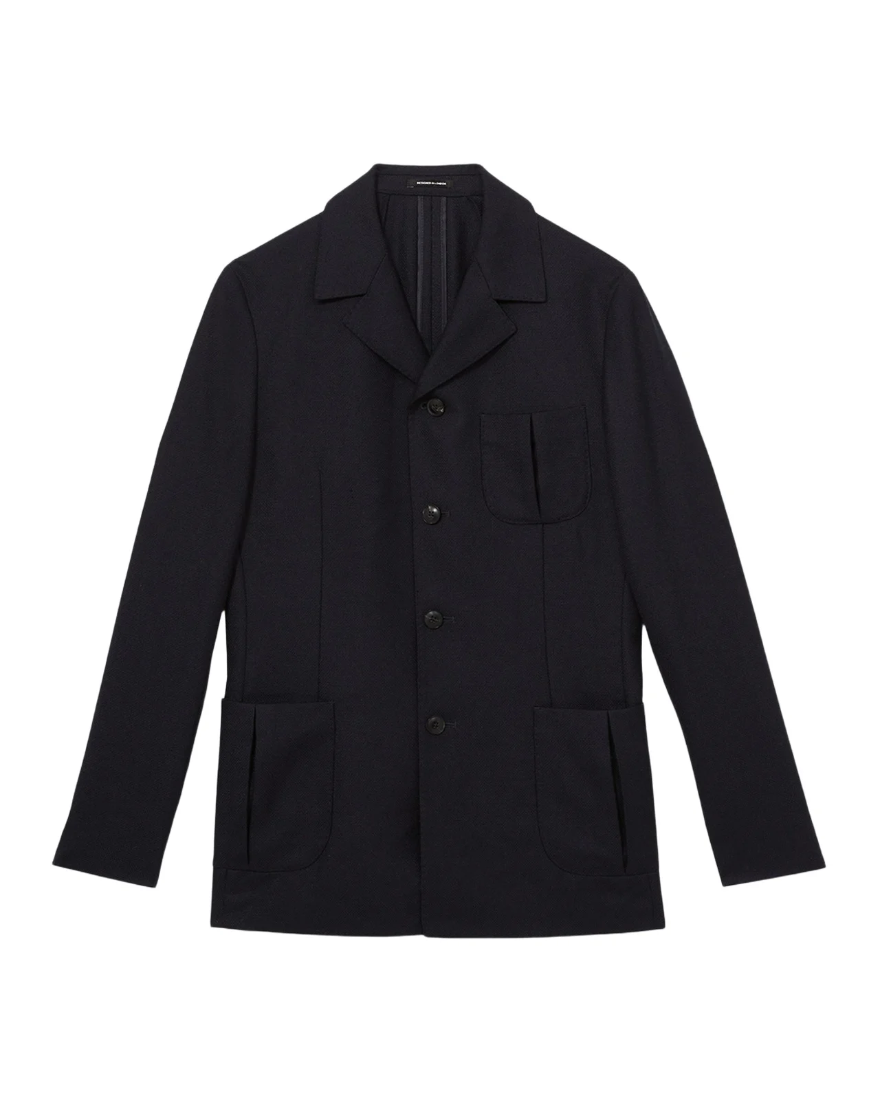 Reiss Men's Wool-Blend Slim-Fit Navy Jacket
