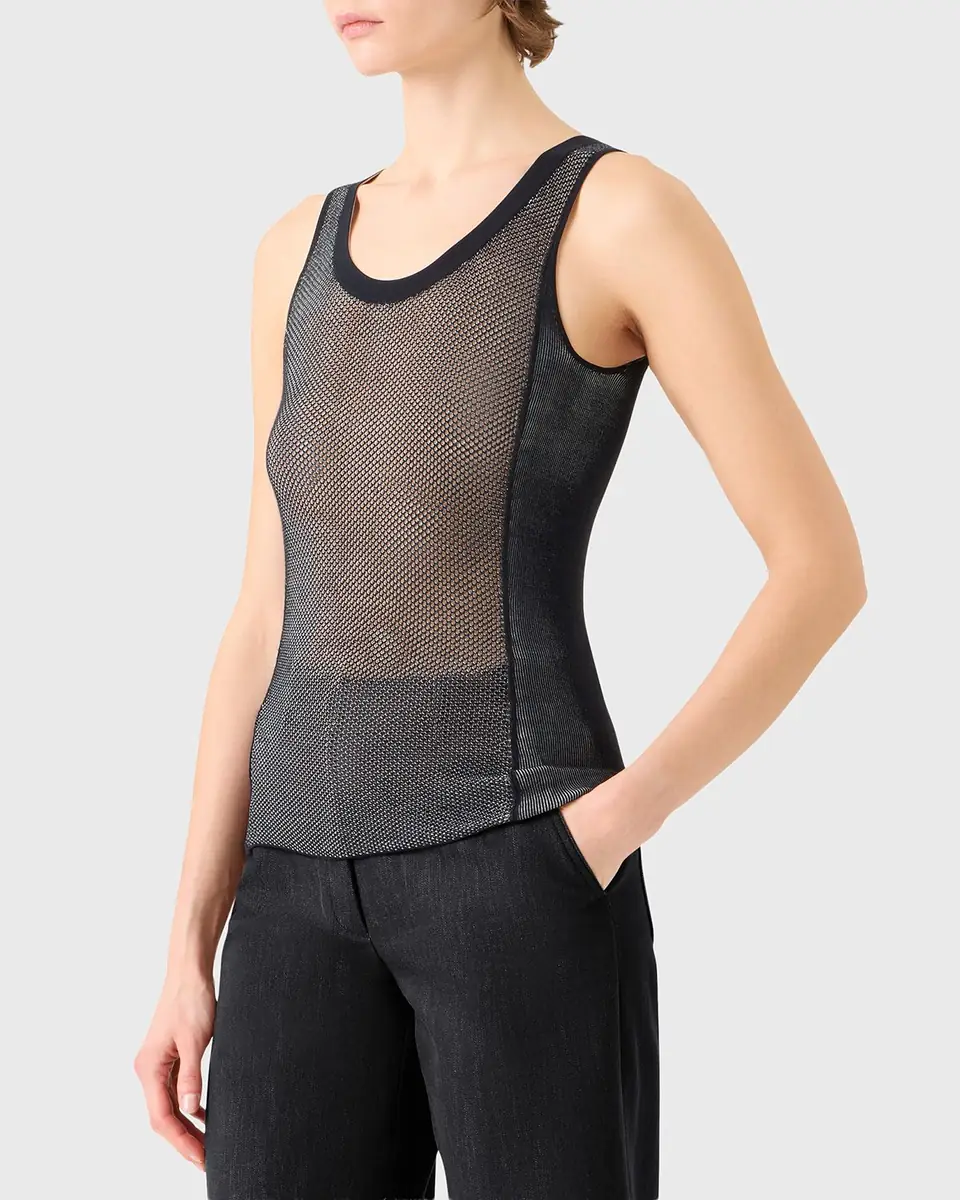 Akris Two-Tone Grid Knit Tank Top | Thumbnail 4 Akris Two-Tone Grid Knit Tank Top | Thumbnail 4