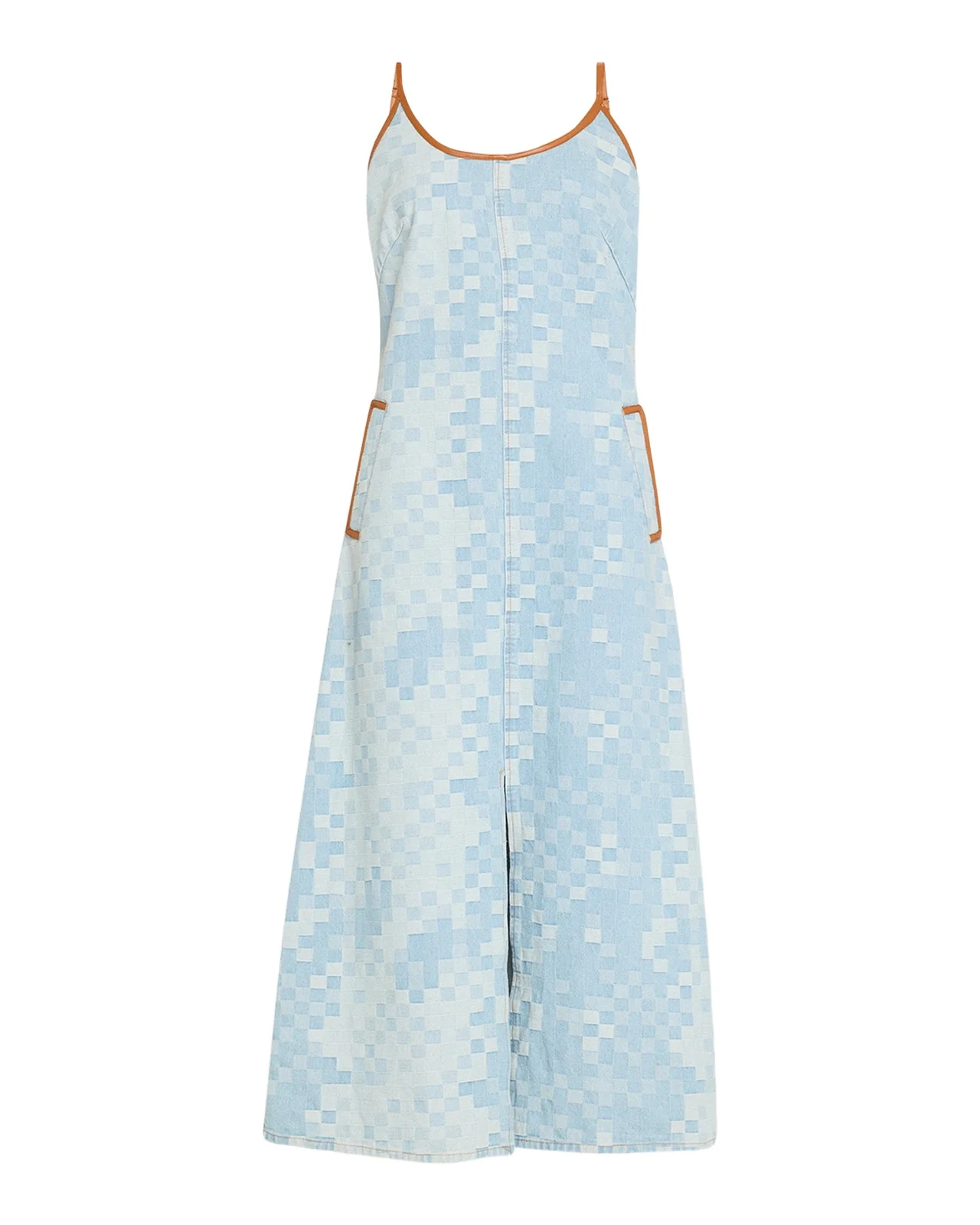 Ramy Brook Luna Checkered Denim Midi Dress