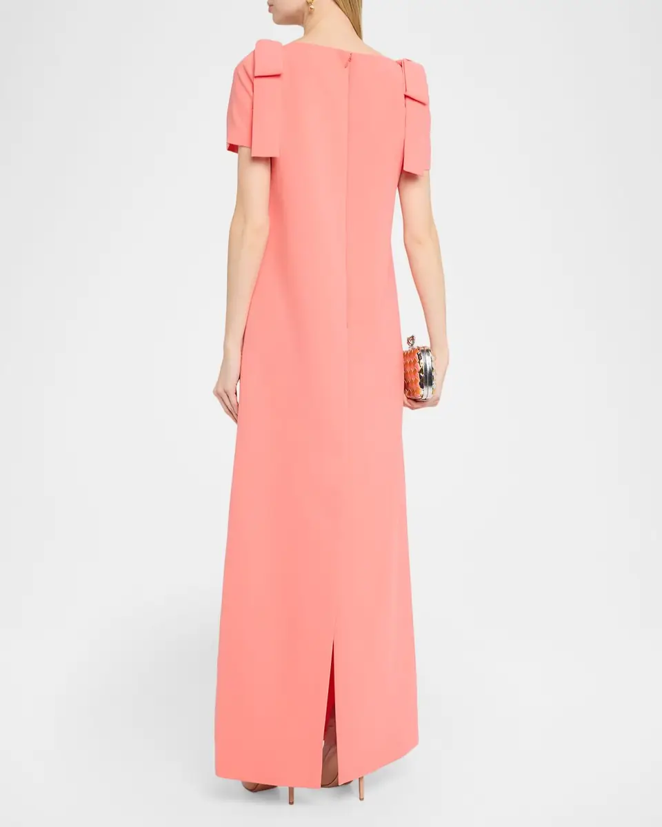 Carolina Herrera Embroidered Bow-Shoulder A-Line Gown | Thumbnail 3 Carolina Herrera Embroidered Bow-Shoulder A-Line Gown | Thumbnail 3