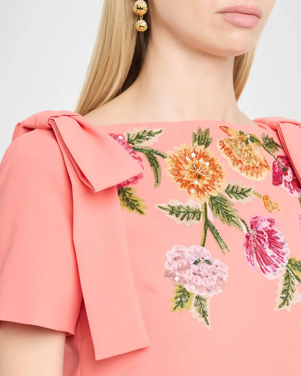 Carolina Herrera Embroidered Bow-Shoulder A-Line Gown | Thumbnail 5 Carolina Herrera Embroidered Bow-Shoulder A-Line Gown | Thumbnail 5