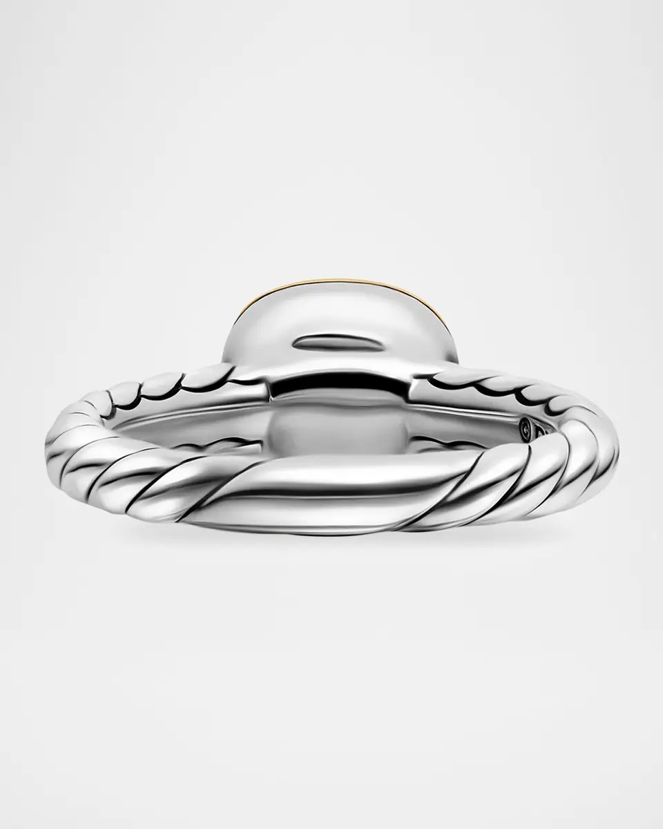 David Yurman DY Mercer Color Stone Ring with Sky Blue Topaz in Silver and 18K Gold, 7mm, Size 6 | Thumbnail 4