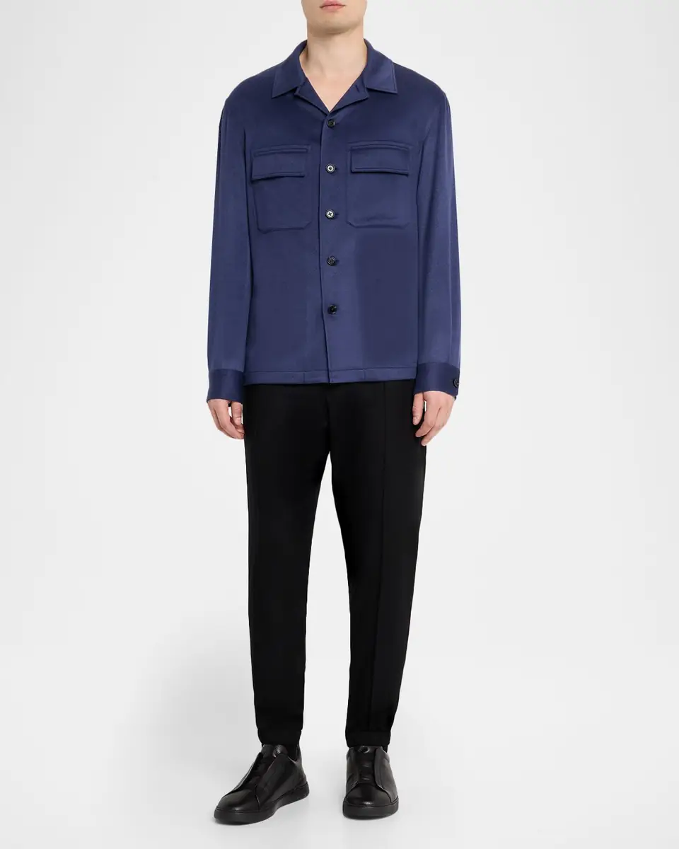 ZEGNA Men's Alba Oasi Cashmere Overshirt | Thumbnail 2