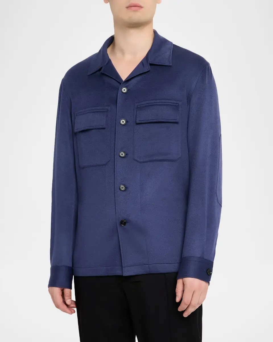ZEGNA Men's Alba Oasi Cashmere Overshirt | Thumbnail 4