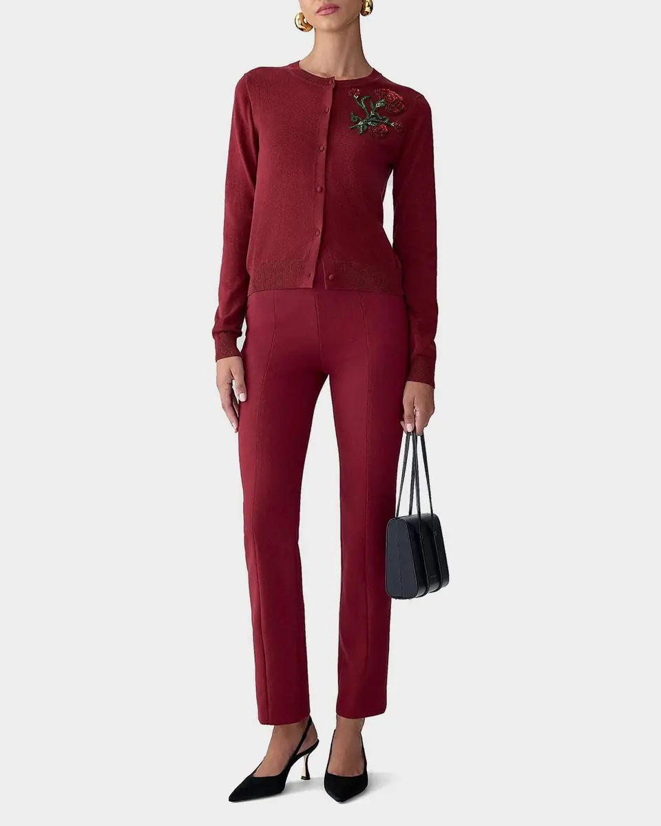 Carolina Herrera Embellished Silk-Cotton Crewneck Cardigan | Thumbnail 2