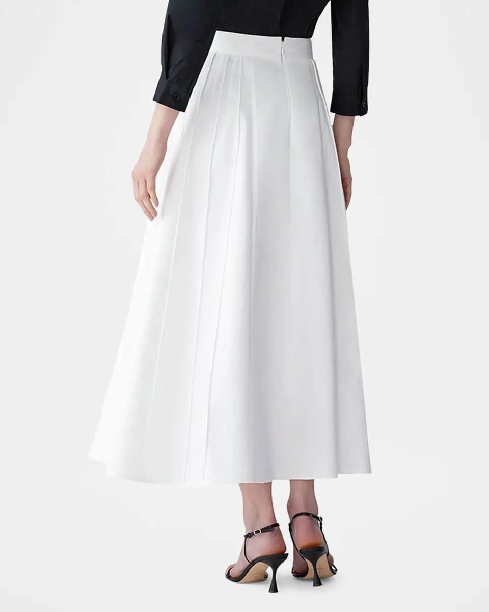 Carolina Herrera A-Line Sailor-Button Midi Skirt | Thumbnail 3