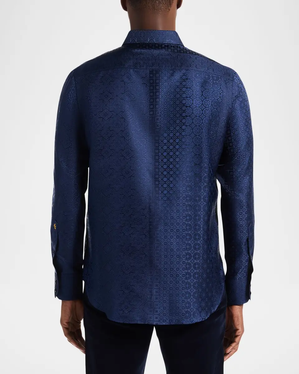 Robert Graham Men's Noble Touch Silk Jacquard Button-Down Shirt | Thumbnail 3 Robert Graham Men's Noble Touch Silk Jacquard Button-Down Shirt | Thumbnail 3