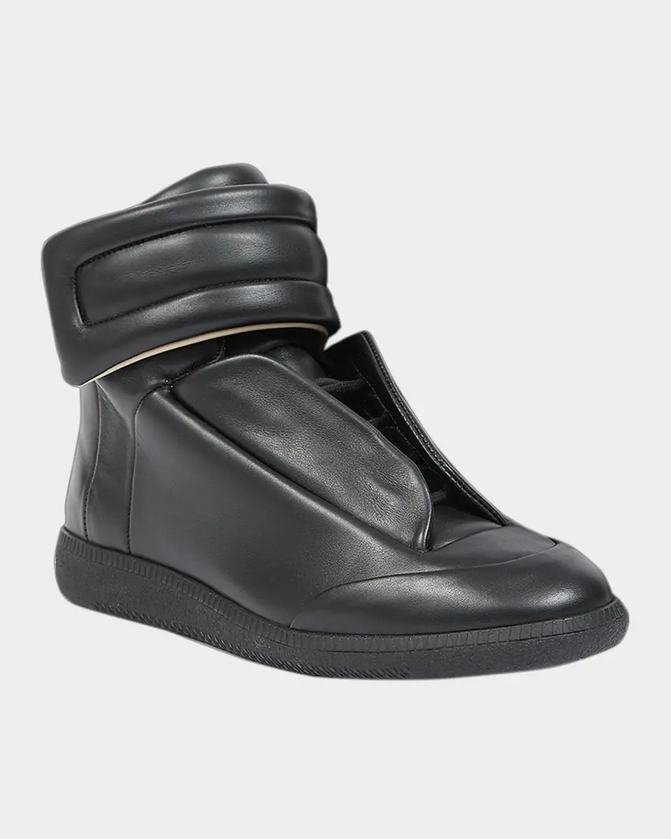 Maison Margiela Men's Future Leather High-Top Sneakers | Thumbnail 2 Maison Margiela Men's Future Leather High-Top Sneakers | Thumbnail 2