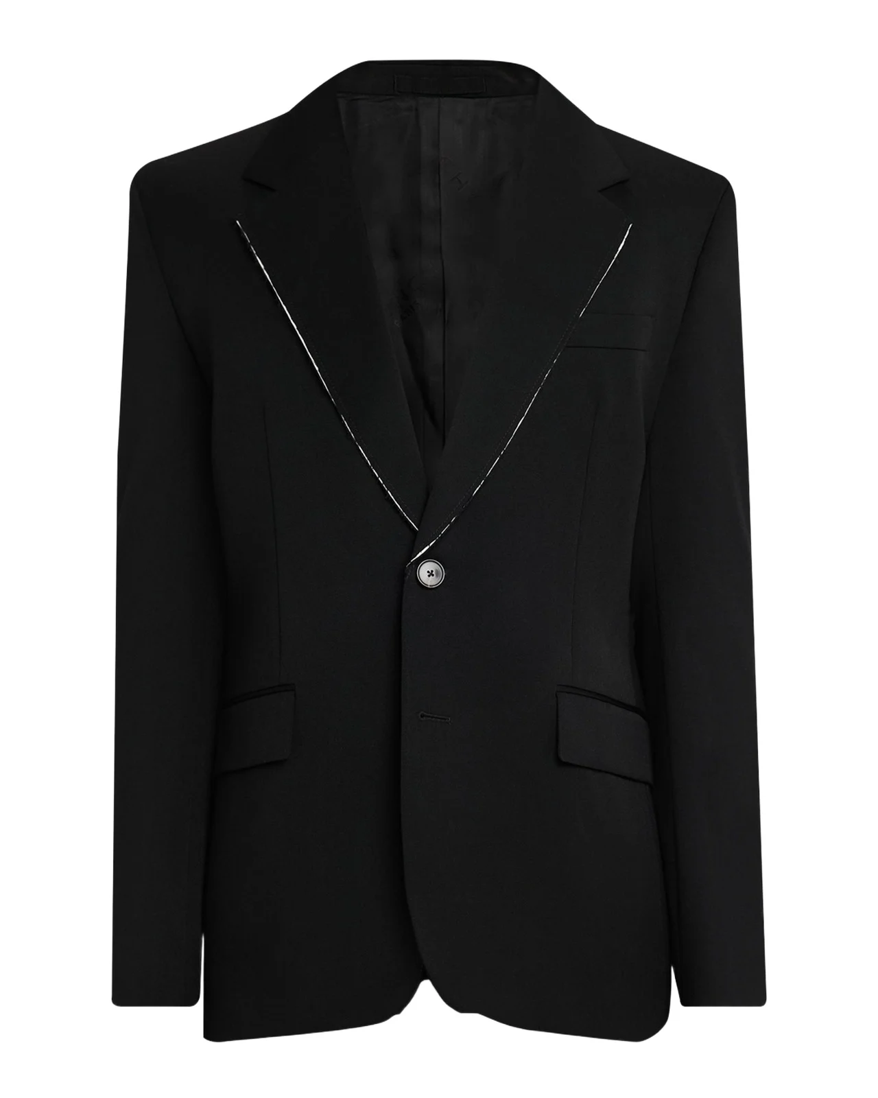 Men's Fitted Wool Raw-Edge Two-Button Blazer Men's Fitted Wool Raw-Edge Two-Button Blazer