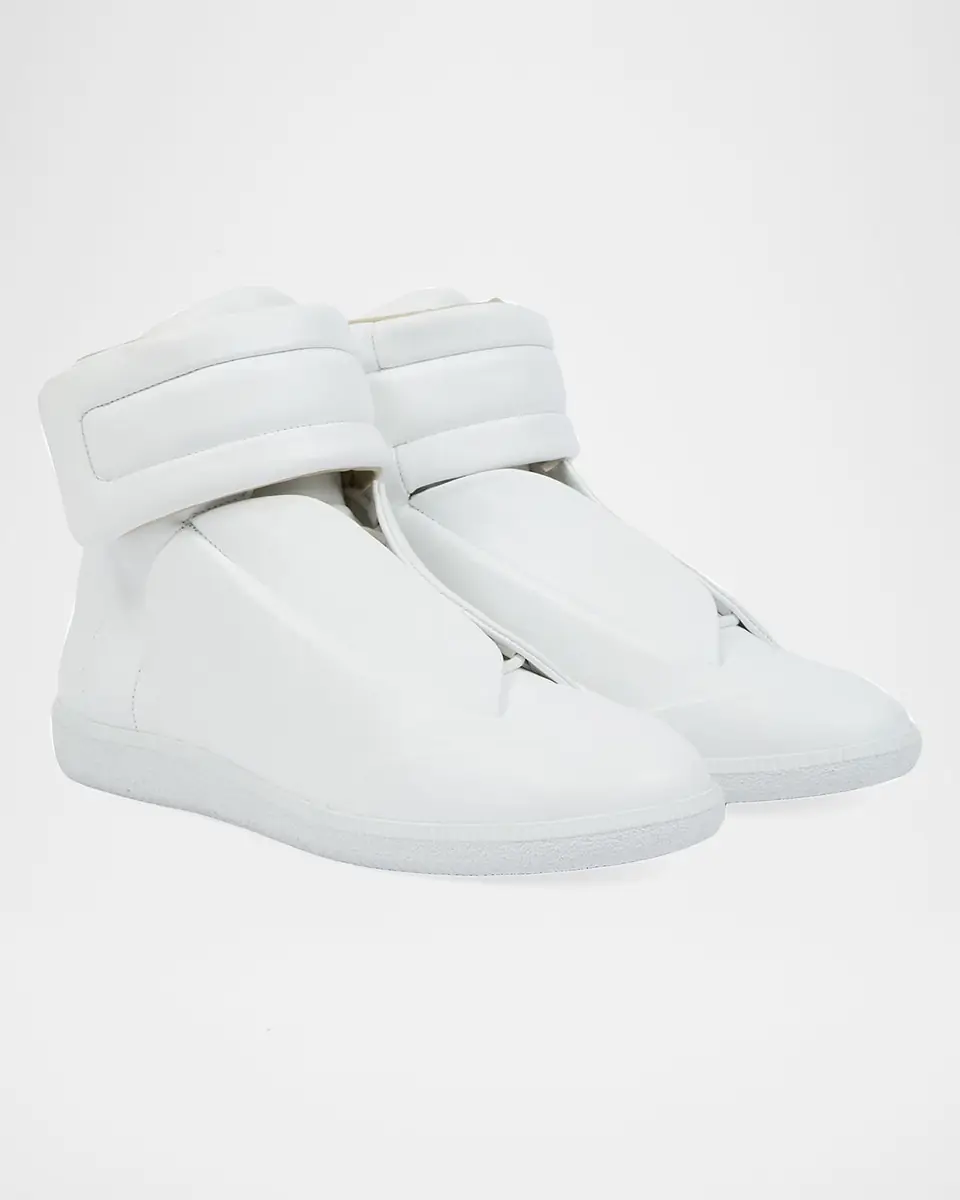 Maison Margiela Men's Future Leather High-Top Sneakers | Thumbnail 2 Maison Margiela Men's Future Leather High-Top Sneakers | Thumbnail 2