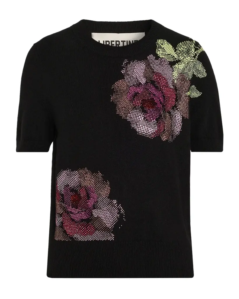 Libertine American Beauty Embellished Short-Sleeve Cashmere Sweater | Image 1 Libertine American Beauty Embellished Short-Sleeve Cashmere Sweater | Image 1
