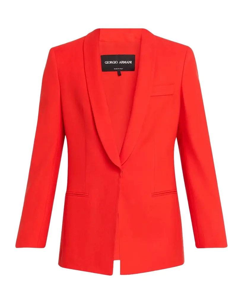 Giorgio Armani Virgin Wool Single-Breasted Longline Blazer | Image 1 Giorgio Armani Virgin Wool Single-Breasted Longline Blazer | Image 1