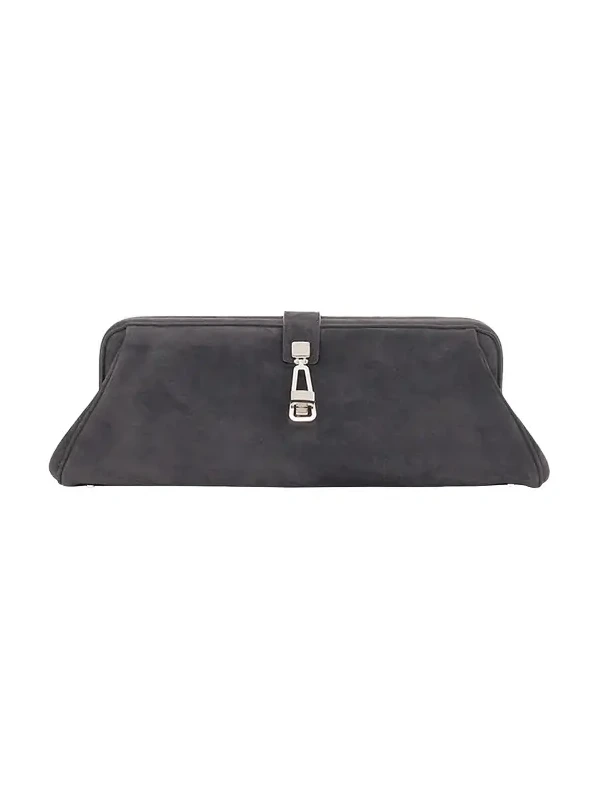 Baguette Suede Clutch Bag