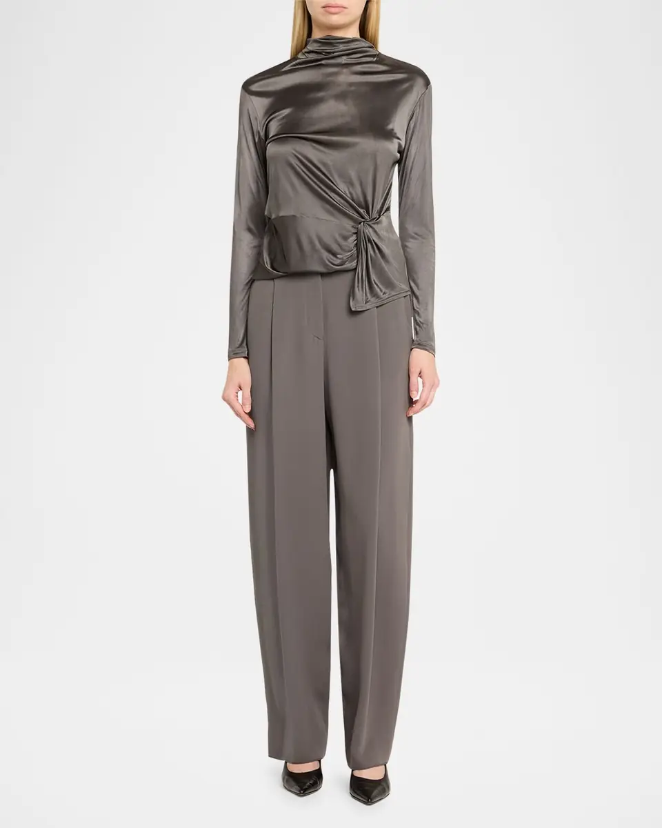 Giorgio Armani Washed Silk Pleated Trousers | Thumbnail 2 Giorgio Armani Washed Silk Pleated Trousers | Thumbnail 2