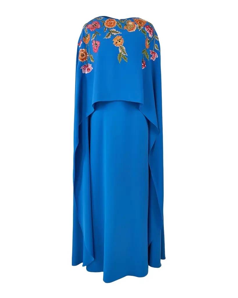 Carolina Herrera Floral Embroidered Cape Caftan Gown | Image 1 Carolina Herrera Floral Embroidered Cape Caftan Gown | Image 1