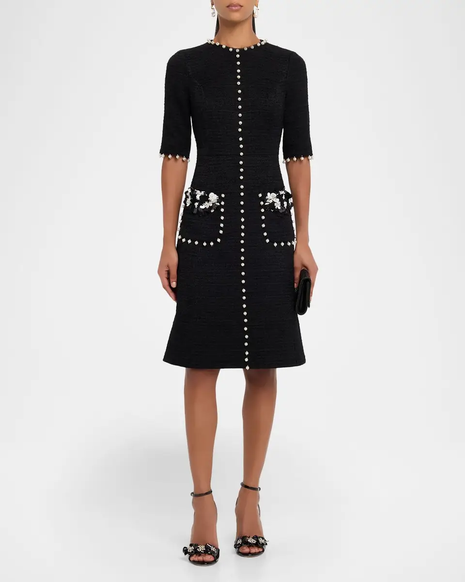 Rickie Freeman for Teri Jon Bead-Embellished Boucle Dress | Thumbnail 2 Rickie Freeman for Teri Jon Bead-Embellished Boucle Dress | Thumbnail 2