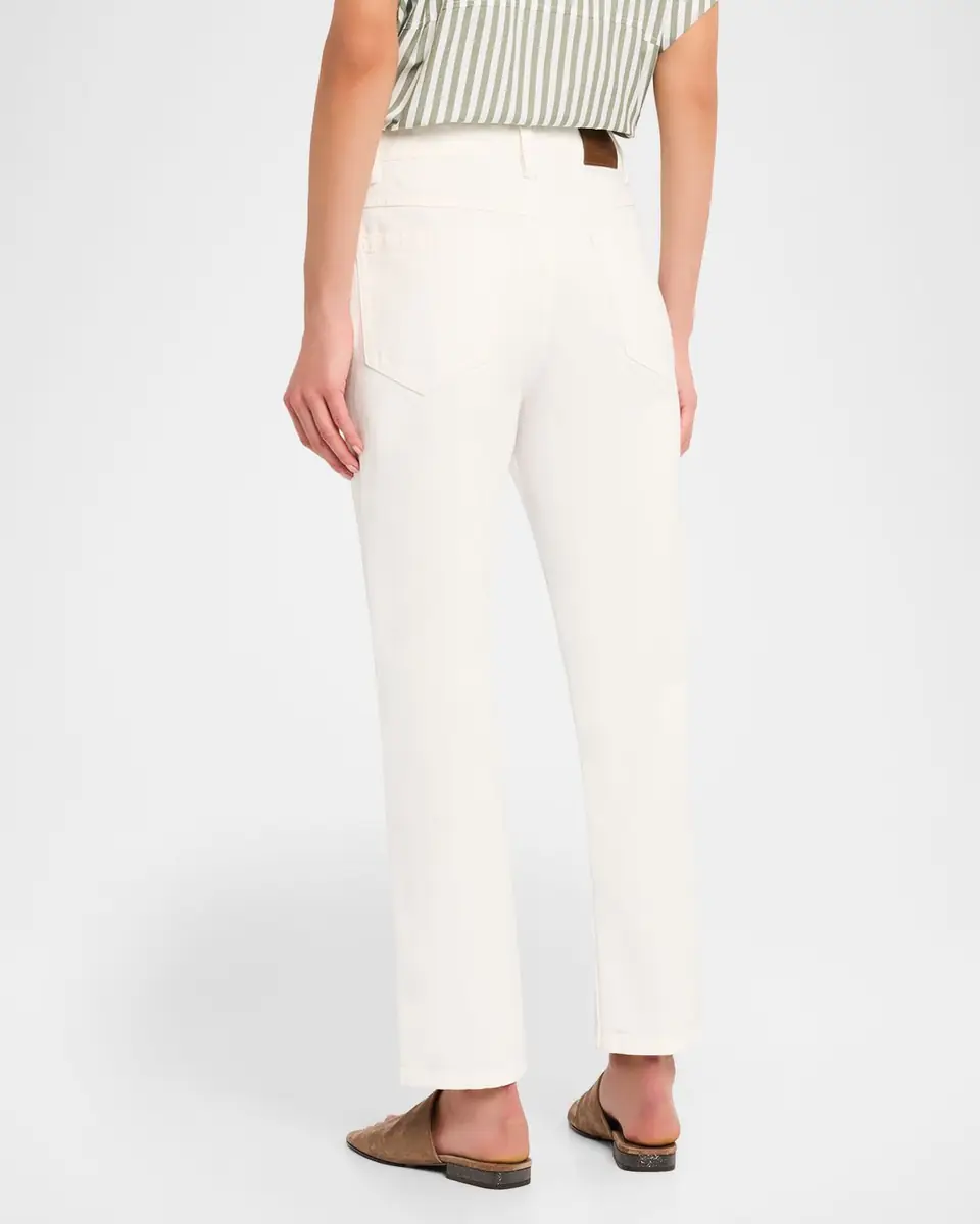 Brunello Cucinelli Mid-Rise Cotton Bull Straight-Leg Ankle Jeans | Thumbnail 3 Brunello Cucinelli Mid-Rise Cotton Bull Straight-Leg Ankle Jeans | Thumbnail 3
