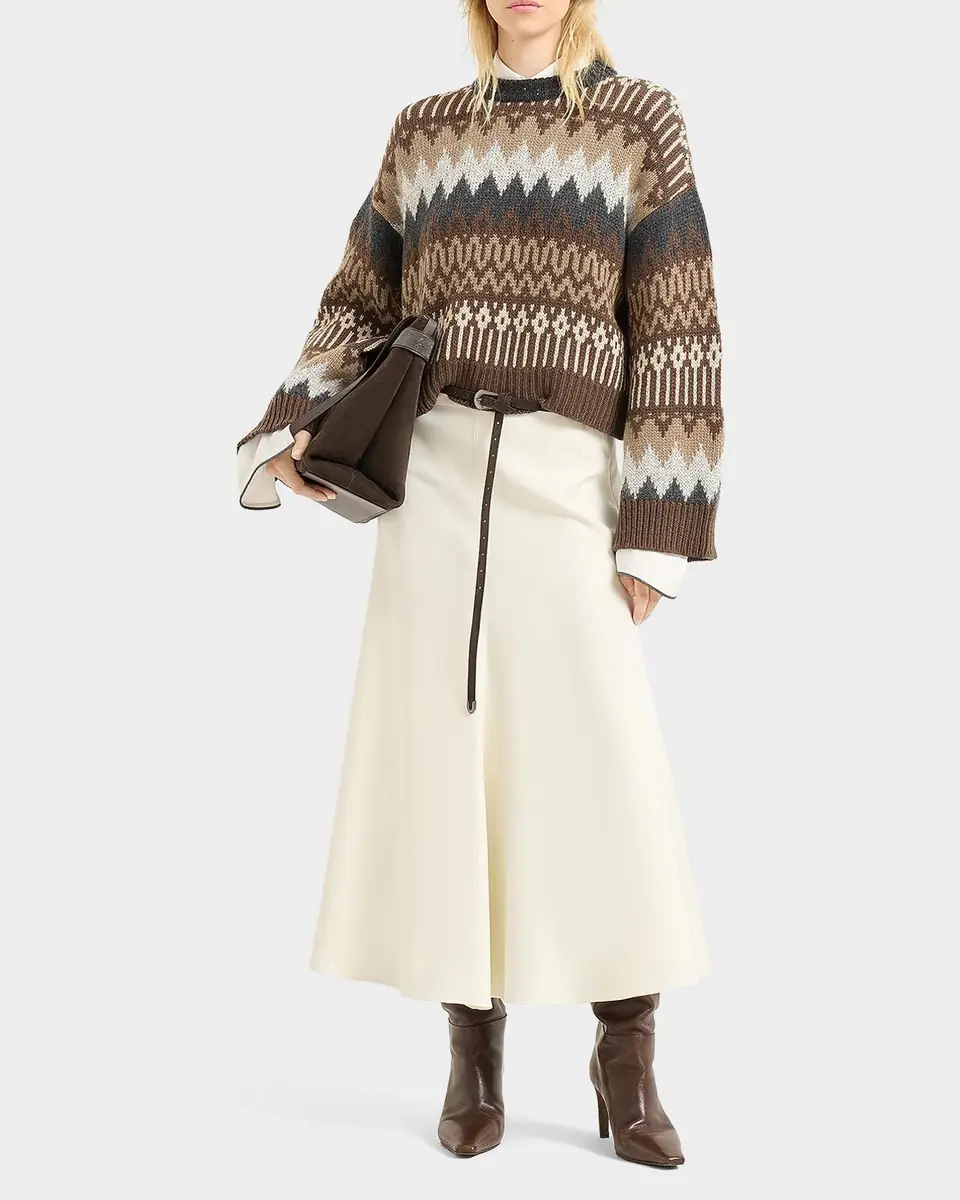 Brunello Cucinelli Fair Isle Paillette Cashmere Crewneck Sweater | Thumbnail 2 Brunello Cucinelli Fair Isle Paillette Cashmere Crewneck Sweater | Thumbnail 2