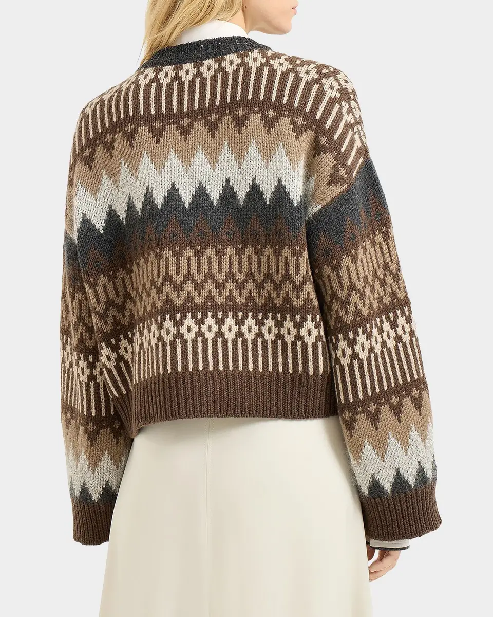 Brunello Cucinelli Fair Isle Paillette Cashmere Crewneck Sweater | Thumbnail 3 Brunello Cucinelli Fair Isle Paillette Cashmere Crewneck Sweater | Thumbnail 3