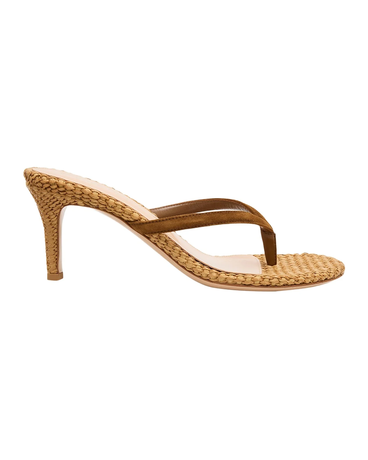 Calypso 70 Suede & Raffia Thong Sandals