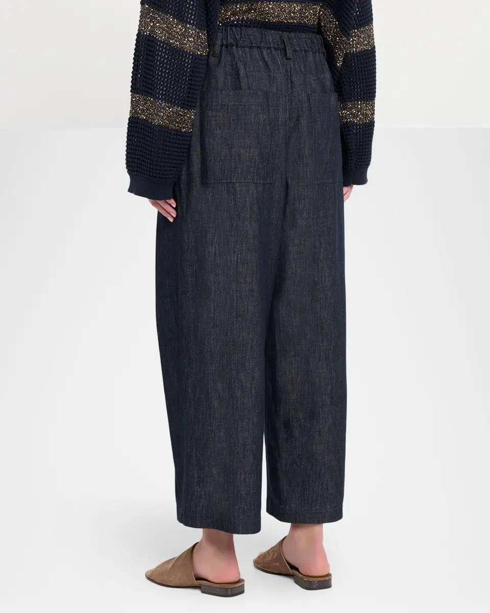 Brunello Cucinelli Pleated Straight-Leg Ankle Jeans | Thumbnail 3 Brunello Cucinelli Pleated Straight-Leg Ankle Jeans | Thumbnail 3