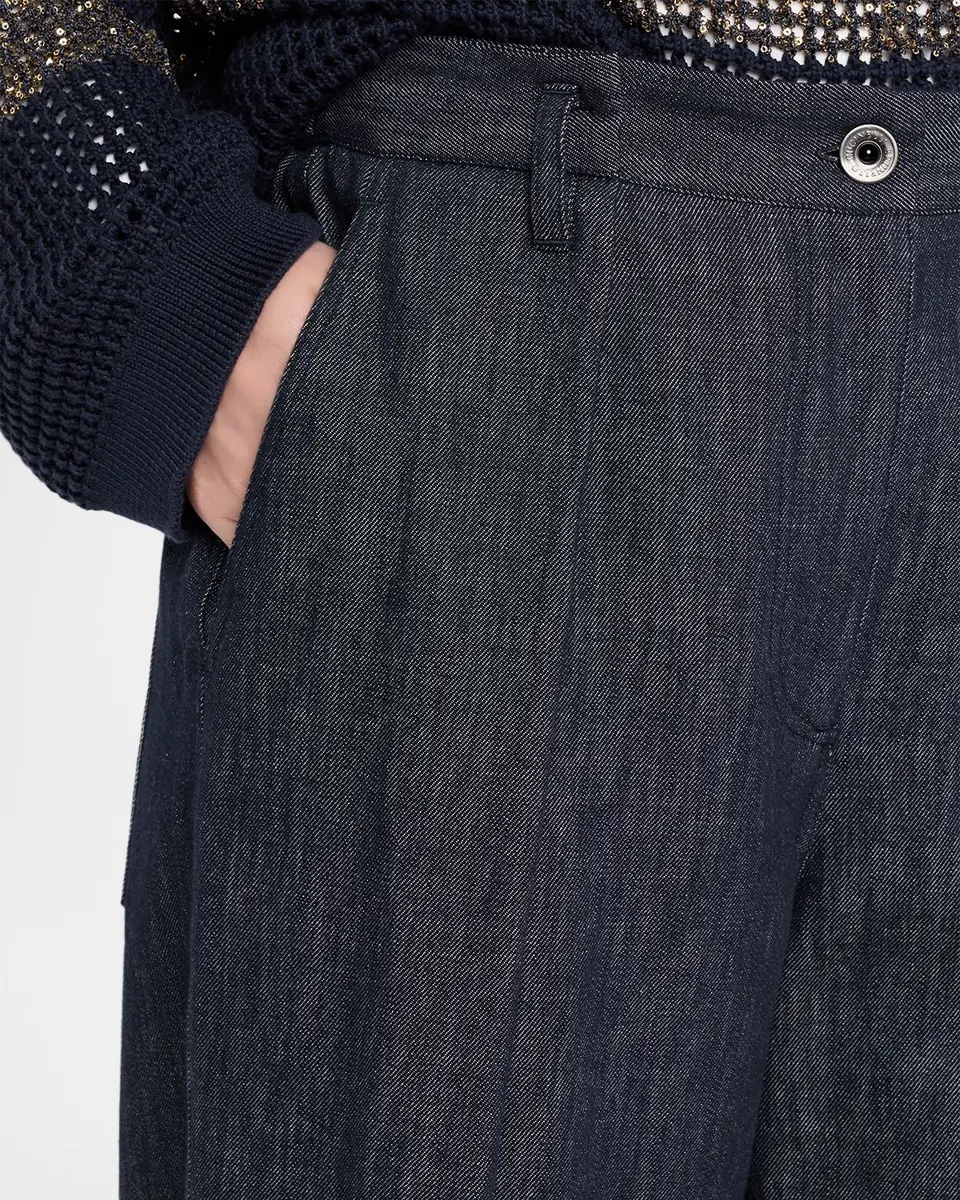 Brunello Cucinelli Pleated Straight-Leg Ankle Jeans | Thumbnail 5 Brunello Cucinelli Pleated Straight-Leg Ankle Jeans | Thumbnail 5
