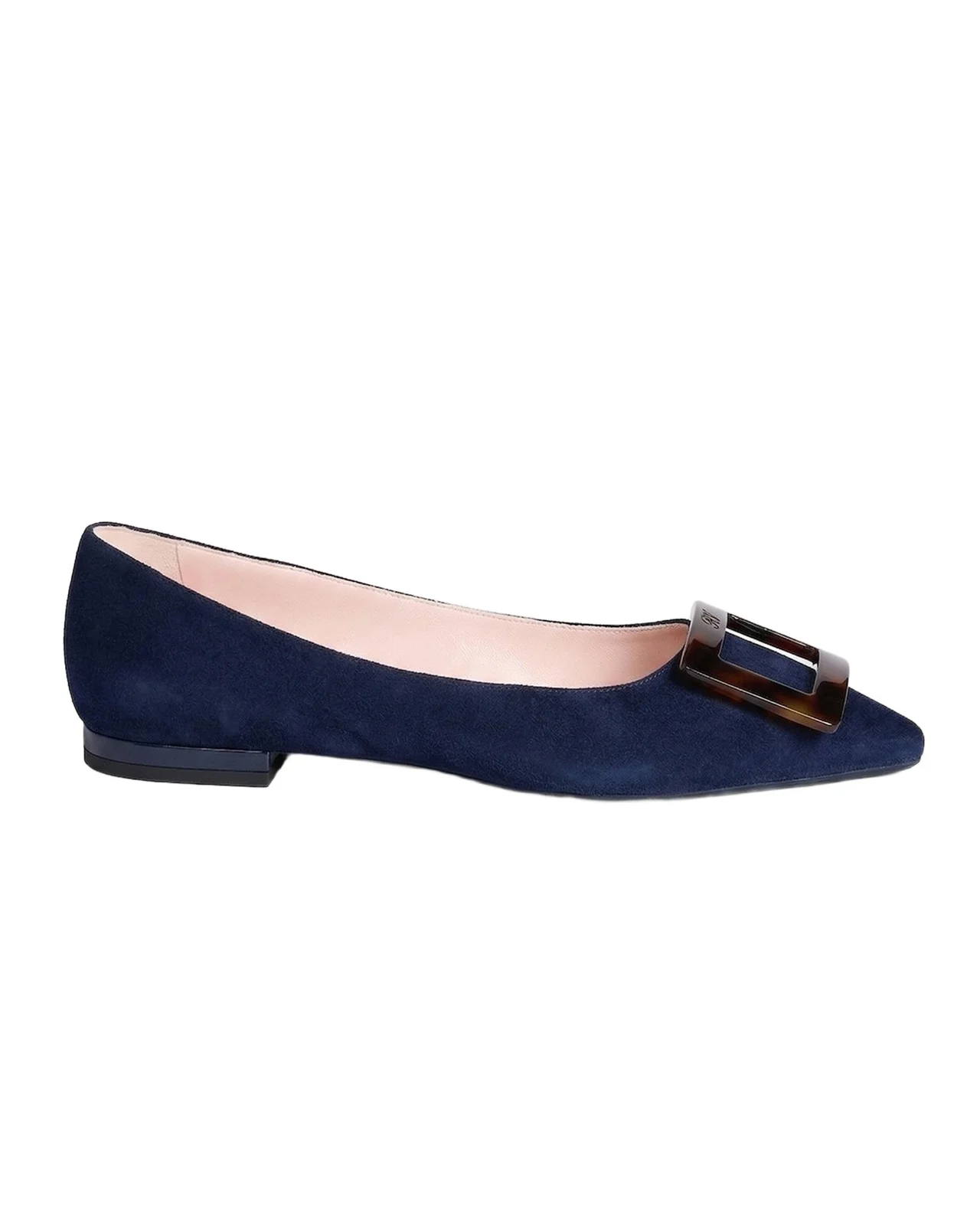Roger Vivier Gommettine Suede Ballerina Flats