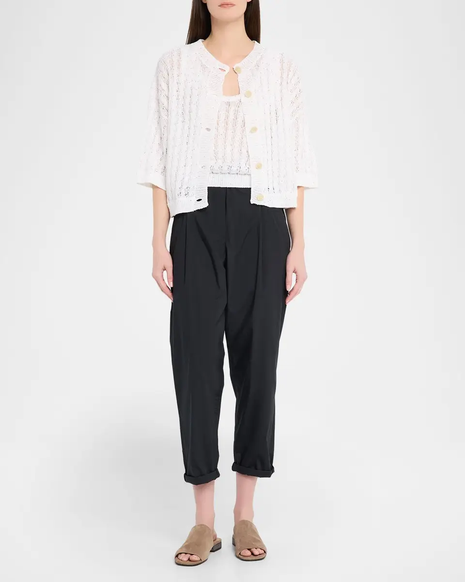 Brunello Cucinelli Linen Pailette Charming Cable-Knit Cardigan | Thumbnail 2 Brunello Cucinelli Linen Pailette Charming Cable-Knit Cardigan | Thumbnail 2