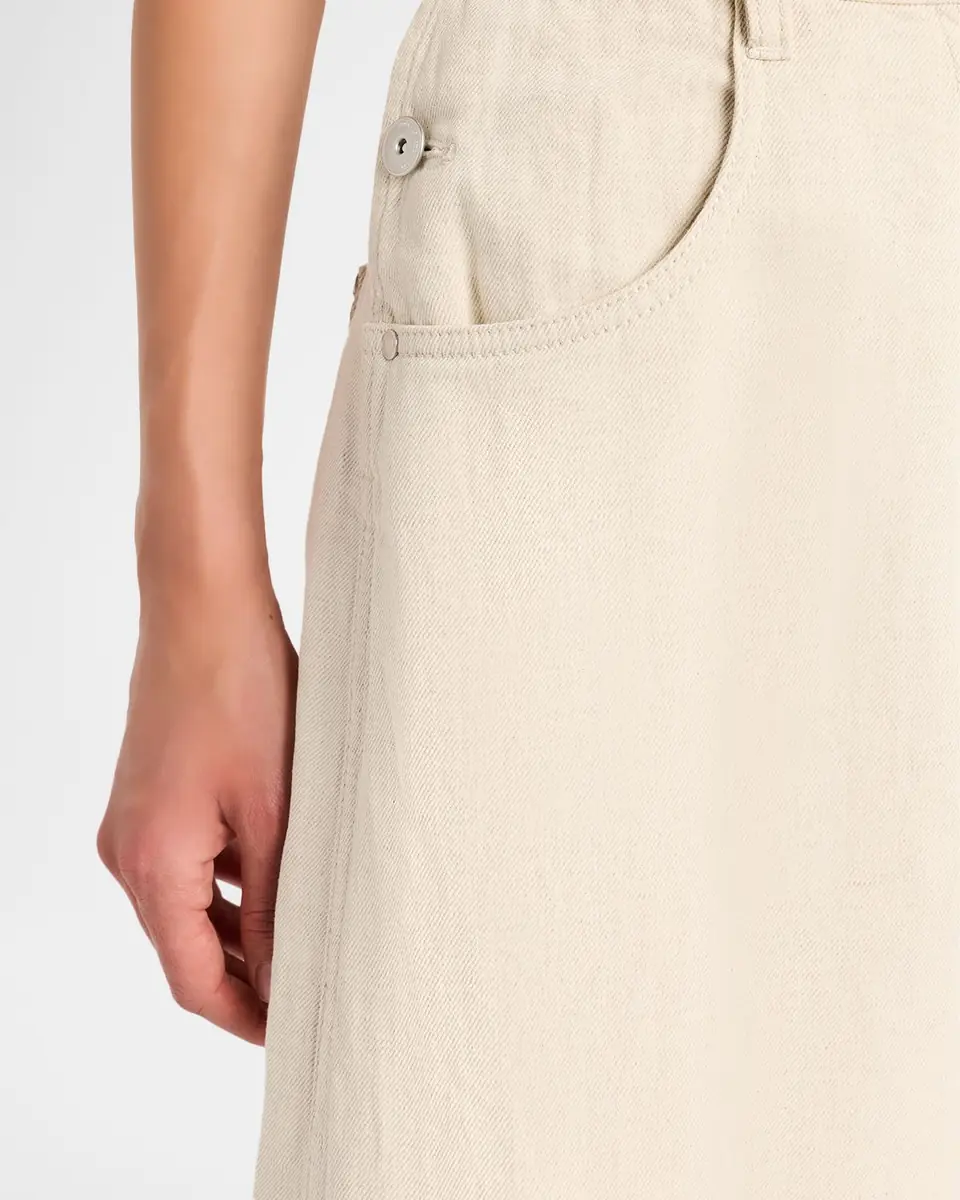 Brunello Cucinelli Garment Dyed Twill Maxi Wide-Leg Jeans | Thumbnail 5