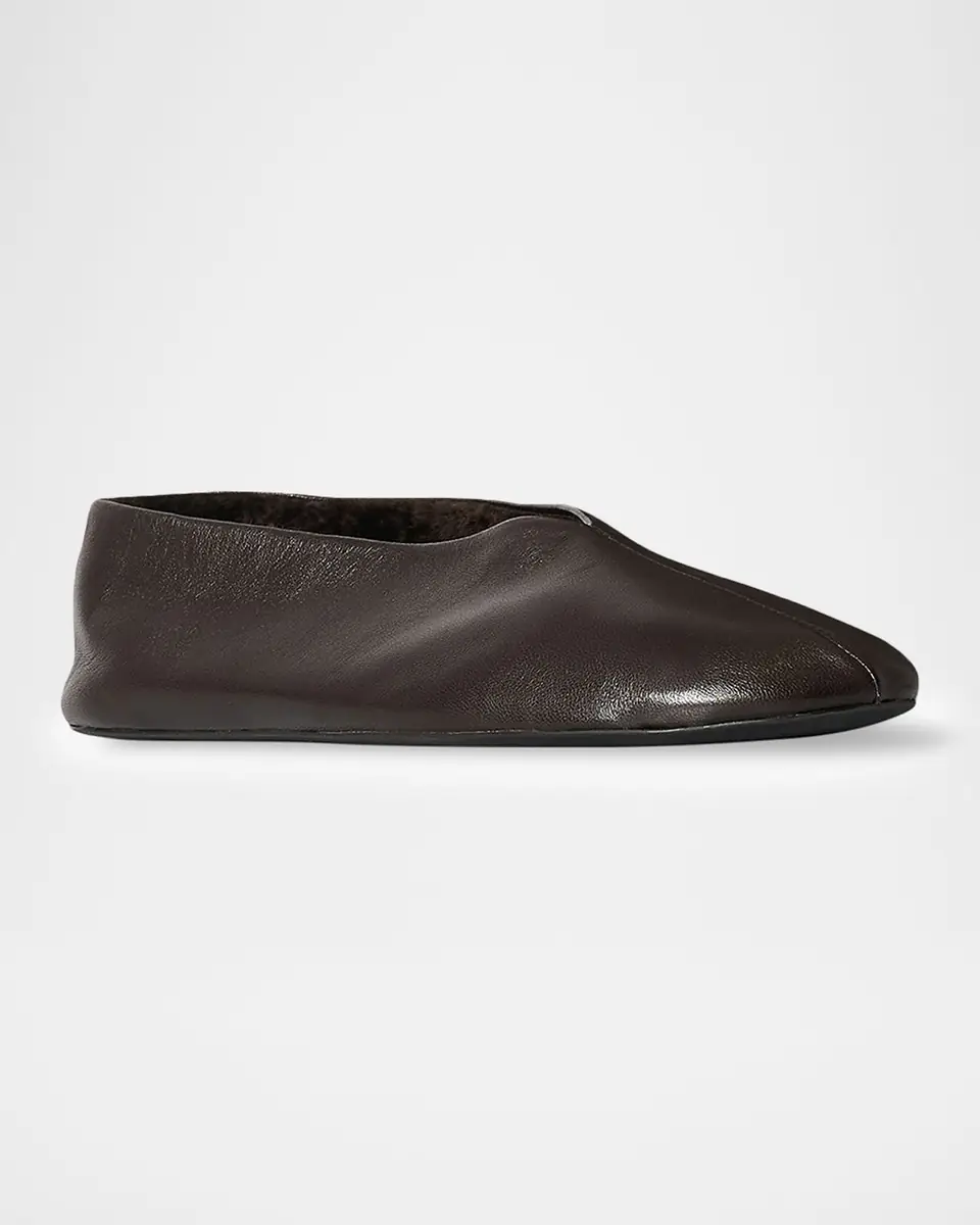 The Row Stella Leather Slippers | Thumbnail 2 The Row Stella Leather Slippers | Thumbnail 2
