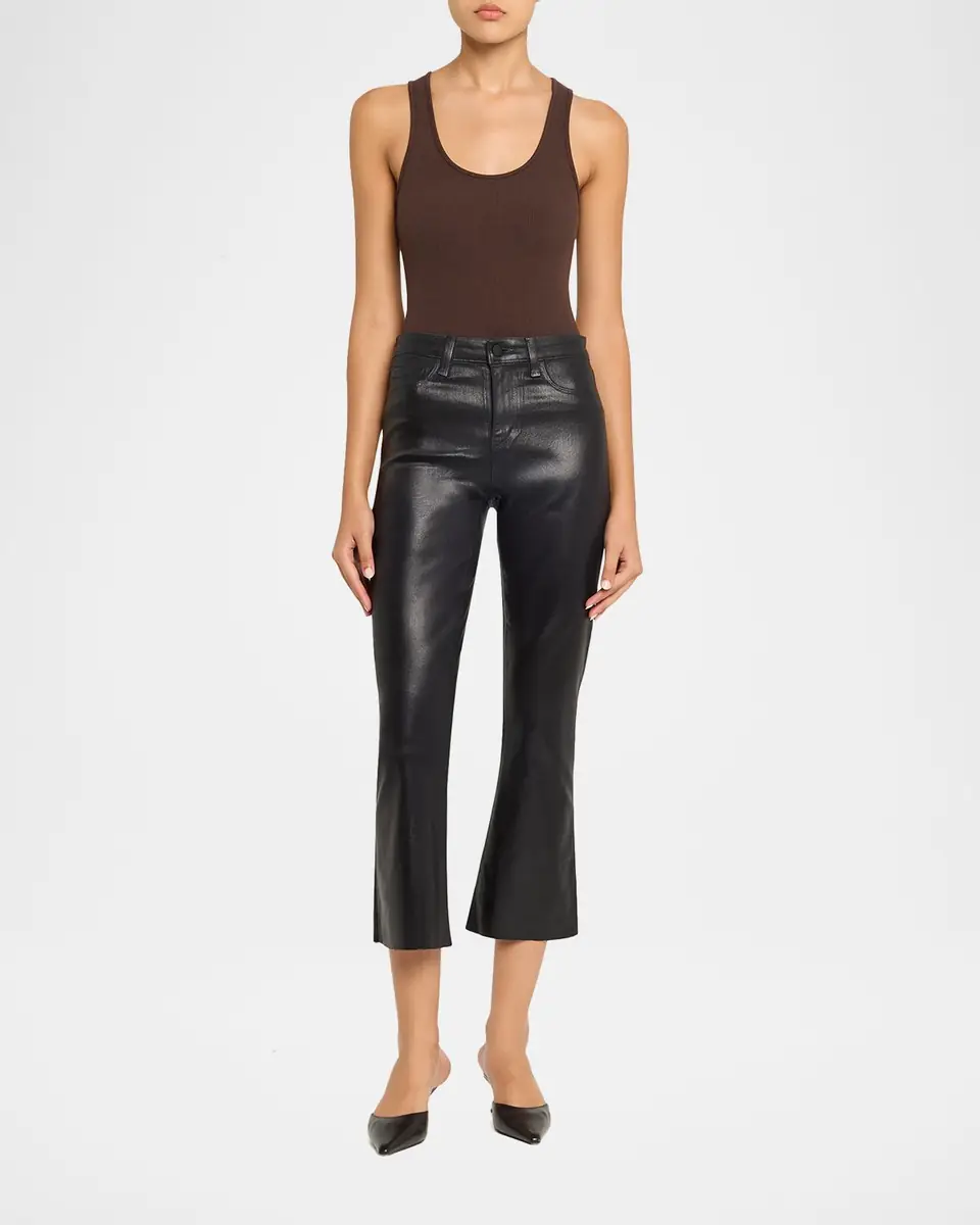 L'Agence Kendra High-Rise Coated Crop Jeans | Thumbnail 2