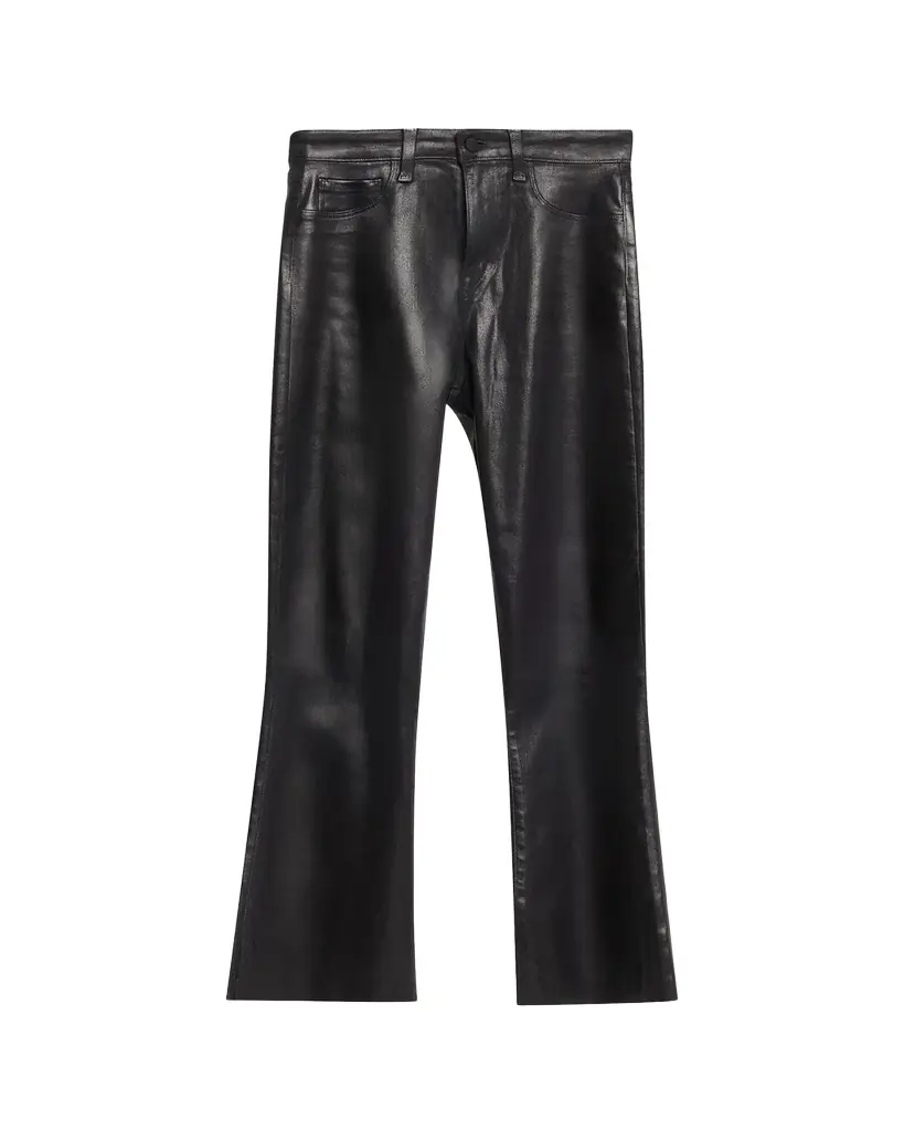 L'Agence Kendra High-Rise Coated Crop Jeans