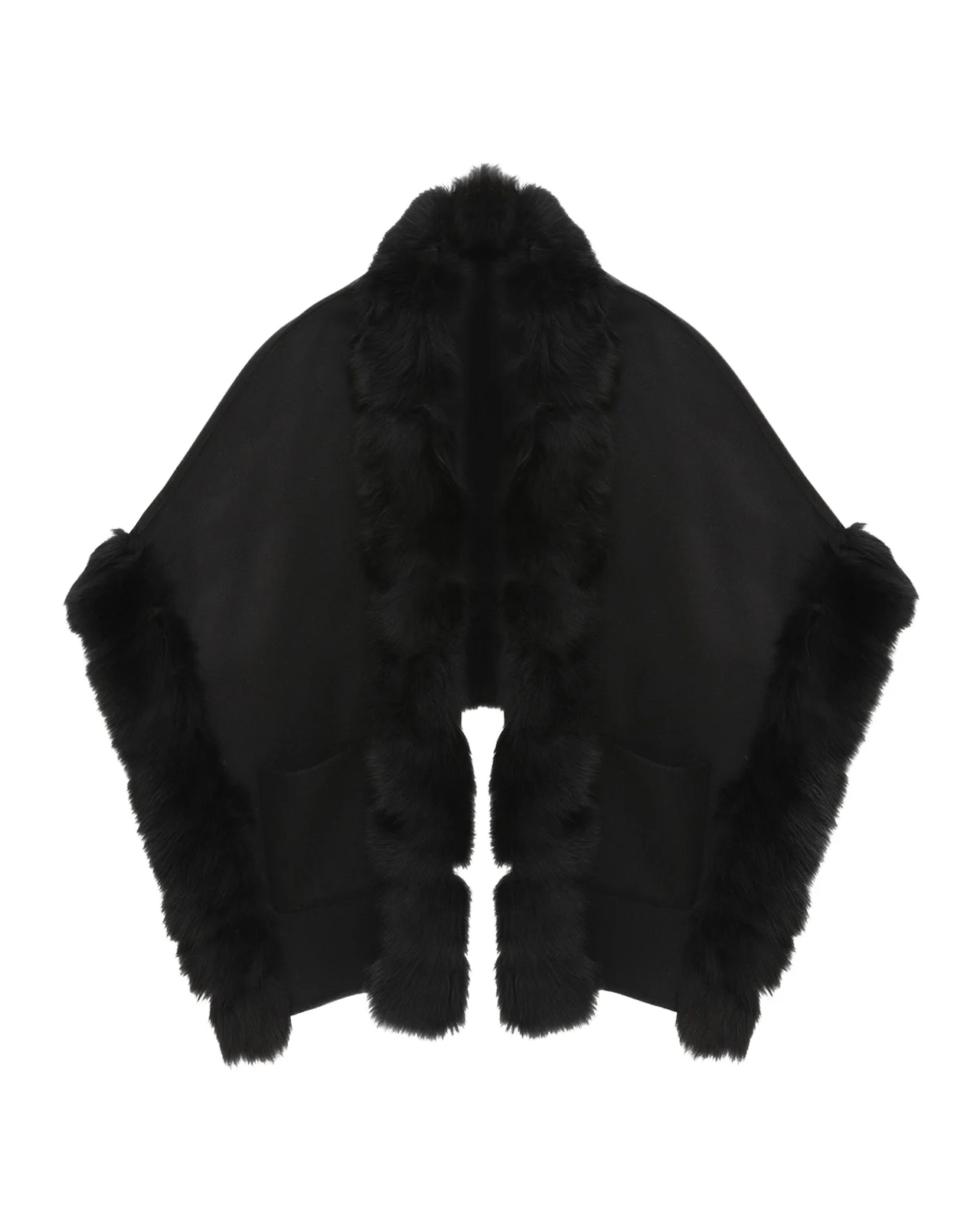 Gorski Reversible Loro Piana Cashmere-Wool Shawl with Merinillo Lamb Shearling Trim