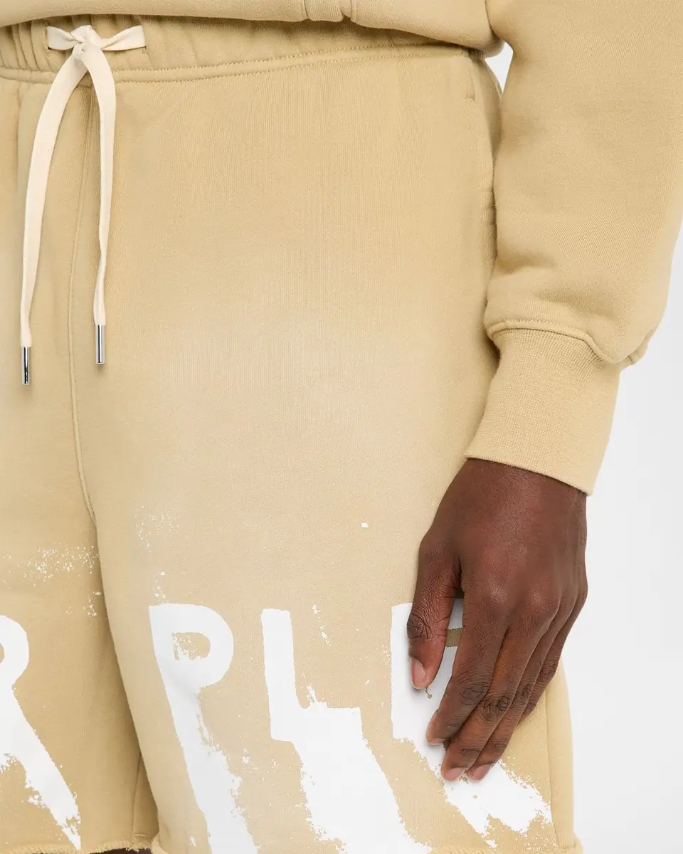PURPLE Men's Painted Logo Fleece Shorts | Thumbnail 5 PURPLE Men's Painted Logo Fleece Shorts | Thumbnail 5